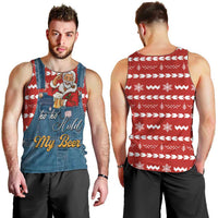 Ho Ho Hold My Beer Santa Christmas Design Men Tank Top Xmas Holiday Patterns - Wonder Print Shop
