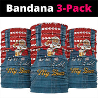 Ho Ho Hold My Beer Santa Christmas Design Neck Gaiter Xmas Holiday Patterns - Wonder Print Shop