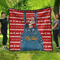 Ho Ho Hold My Beer Santa Christmas Design Quilt Xmas Holiday Patterns - Wonder Print Shop