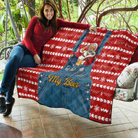 Ho Ho Hold My Beer Santa Christmas Design Quilt Xmas Holiday Patterns - Wonder Print Shop