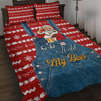 Ho Ho Hold My Beer Santa Christmas Design Quilt Bed Set Xmas Holiday Patterns - Wonder Print Shop