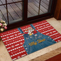 Ho Ho Hold My Beer Santa Christmas Design Rubber Doormat Xmas Holiday Patterns - Wonder Print Shop