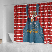 Ho Ho Hold My Beer Santa Christmas Design Shower Curtain Xmas Holiday Patterns - Wonder Print Shop