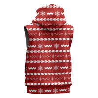 Ho Ho Hold My Beer Santa Christmas Design Sleeveless Zip Hoodie Xmas Holiday Patterns - Wonder Print Shop
