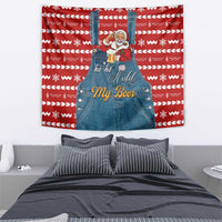 Ho Ho Hold My Beer Santa Christmas Design Tapestry Xmas Holiday Patterns - Wonder Print Shop