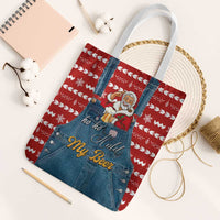 Ho Ho Hold My Beer Santa Christmas Design Tote Bag Xmas Holiday Patterns - Wonder Print Shop