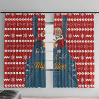 Ho Ho Hold My Beer Santa Christmas Design Window Curtain Xmas Holiday Patterns - Wonder Print Shop