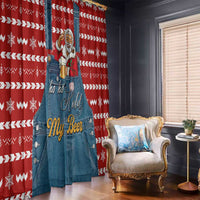 Ho Ho Hold My Beer Santa Christmas Design Window Curtain Xmas Holiday Patterns - Wonder Print Shop