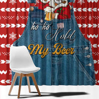 Ho Ho Hold My Beer Santa Christmas Design Window Curtain Xmas Holiday Patterns - Wonder Print Shop
