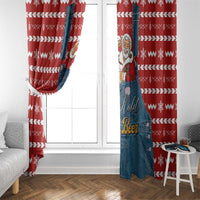 Ho Ho Hold My Beer Santa Christmas Design Window Curtain Xmas Holiday Patterns - Wonder Print Shop