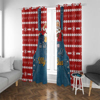 Ho Ho Hold My Beer Santa Christmas Design Window Curtain Xmas Holiday Patterns - Wonder Print Shop