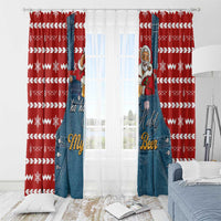 Ho Ho Hold My Beer Santa Christmas Design Window Curtain Xmas Holiday Patterns - Wonder Print Shop