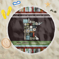 In The Deep Heart Of Minnesota Christmas Design Beach Blanket Xmas Holiday Patterns - Wonder Print Shop