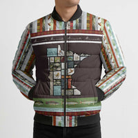 In The Deep Heart Of Minnesota Christmas Design Bomber Puffer Jacket Xmas Holiday Patterns - Wonder Print Shop