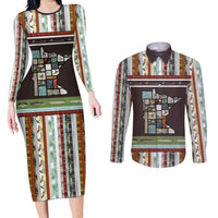 In The Deep Heart Of Minnesota Christmas Design Couples Matching Long Sleeve Bodycon Dress and Long Sleeve Button Shirt Xmas Holiday Patterns - Wonder Print Shop