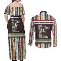 In The Deep Heart Of Minnesota Christmas Design Couples Matching Off Shoulder Maxi Dress and Long Sleeve Button Shirt Xmas Holiday Patterns - Wonder Print Shop