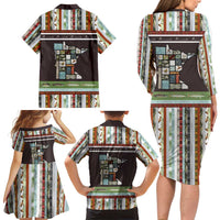 In The Deep Heart Of Minnesota Christmas Design Family Matching Long Sleeve Bodycon Dress and Hawaiian Shirt Xmas Holiday Patterns - Wonder Print Shop
