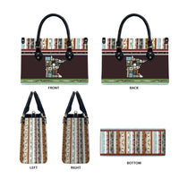 In The Deep Heart Of Minnesota Christmas Design Leather Bag Xmas Holiday Patterns - Wonder Print Shop
