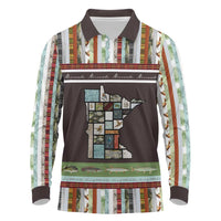 In The Deep Heart Of Minnesota Christmas Design Long Sleeve Polo Shirt Xmas Holiday Patterns - Wonder Print Shop
