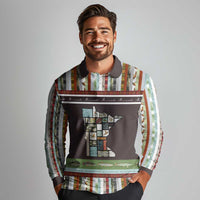In The Deep Heart Of Minnesota Christmas Design Long Sleeve Polo Shirt Xmas Holiday Patterns - Wonder Print Shop