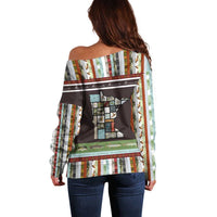 In The Deep Heart Of Minnesota Christmas Design Off Shoulder Sweater Xmas Holiday Patterns - Wonder Print Shop