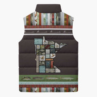 In The Deep Heart Of Minnesota Christmas Design Sleeveless Puffer Jacket Xmas Holiday Patterns - Wonder Print Shop