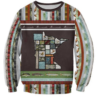 In The Deep Heart Of Minnesota Christmas Design Sweatshirt Xmas Holiday Patterns - Wonder Print Shop