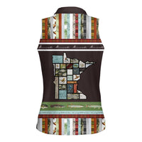 In The Deep Heart Of Minnesota Christmas Design Women Sleeveless Polo Shirt Xmas Holiday Patterns - Wonder Print Shop