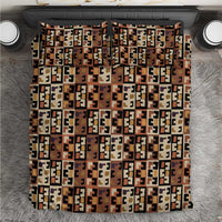 Kuba Flow Bedding Set with Geometric Tribal Blocks and Earth-Tone Mosaic Design - Wonder Print Shop
