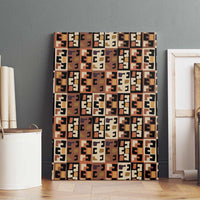 Kuba Flow Canvas Wall Art with Geometric Tribal Blocks and Earth-Tone Mosaic Design - Wonder Print Shop