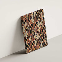 Kuba Flow Canvas Wall Art with Geometric Tribal Blocks and Earth-Tone Mosaic Design - Wonder Print Shop