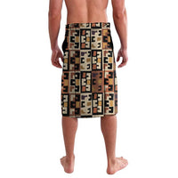 Kuba Flow Lavalava with Geometric Tribal Blocks and Earth-Tone Mosaic Design - Wonder Print Shop