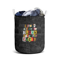 I Didn't Ask To Be Black I Just Got Lucky Magazine Cutout Laundry Basket with Ancestral Portrait Collage Lettering - Wonder Print Shop