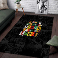 I Didn't Ask To Be Black I Just Got Lucky Magazine Cutout Area Rug with Ancestral Portrait Collage Lettering - Wonder Print Shop