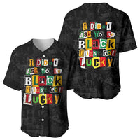 I Didn't Ask To Be Black I Just Got Lucky Magazine Cutout Baseball Jersey with Ancestral Portrait Collage Lettering - Wonder Print Shop