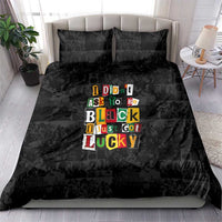 I Didn't Ask To Be Black I Just Got Lucky Magazine Cutout Bedding Set with Ancestral Portrait Collage Lettering - Wonder Print Shop
