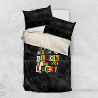 I Didn't Ask To Be Black I Just Got Lucky Magazine Cutout Bedding Set with Ancestral Portrait Collage Lettering - Wonder Print Shop