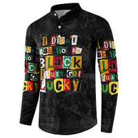 I Didn't Ask To Be Black I Just Got Lucky Magazine Cutout Button Sweatshirt with Ancestral Portrait Collage Lettering - Wonder Print Shop