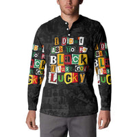 I Didn't Ask To Be Black I Just Got Lucky Magazine Cutout Button Sweatshirt with Ancestral Portrait Collage Lettering - Wonder Print Shop