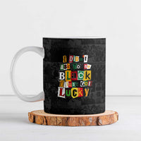 I Didn't Ask To Be Black I Just Got Lucky Magazine Cutout Ceramic Mug with Ancestral Portrait Collage Lettering - Wonder Print Shop