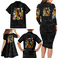 I Didn't Ask To Be Black I Just Got Lucky Magazine Cutout Family Matching Long Sleeve Bodycon Dress and Hawaiian Shirt with Ancestral Portrait Collage Lettering - Wonder Print Shop