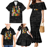 I Didn't Ask To Be Black I Just Got Lucky Magazine Cutout Family Matching Mermaid Dress and Hawaiian Shirt with Ancestral Portrait Collage Lettering - Wonder Print Shop
