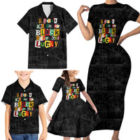 I Didn't Ask To Be Black I Just Got Lucky Magazine Cutout Family Matching Short Sleeve Bodycon Dress and Hawaiian Shirt with Ancestral Portrait Collage Lettering - Wonder Print Shop
