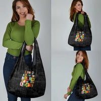 I Didn't Ask To Be Black I Just Got Lucky Magazine Cutout Grocery Bag with Ancestral Portrait Collage Lettering - Wonder Print Shop