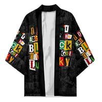 I Didn't Ask To Be Black I Just Got Lucky Magazine Cutout Kimono with Ancestral Portrait Collage Lettering - Wonder Print Shop