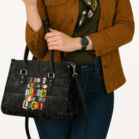 I Didn't Ask To Be Black I Just Got Lucky Magazine Cutout Leather Bag with Ancestral Portrait Collage Lettering - Wonder Print Shop
