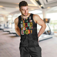 I Didn't Ask To Be Black I Just Got Lucky Magazine Cutout Men Tank Top with Ancestral Portrait Collage Lettering - Wonder Print Shop