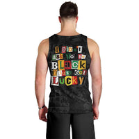 I Didn't Ask To Be Black I Just Got Lucky Magazine Cutout Men Tank Top with Ancestral Portrait Collage Lettering - Wonder Print Shop