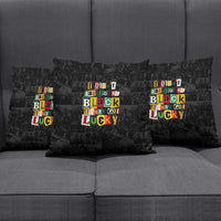 I Didn't Ask To Be Black I Just Got Lucky Magazine Cutout Pillow Cover with Ancestral Portrait Collage Lettering - Wonder Print Shop