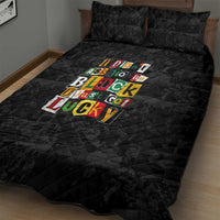 I Didn't Ask To Be Black I Just Got Lucky Magazine Cutout Quilt Bed Set with Ancestral Portrait Collage Lettering - Wonder Print Shop